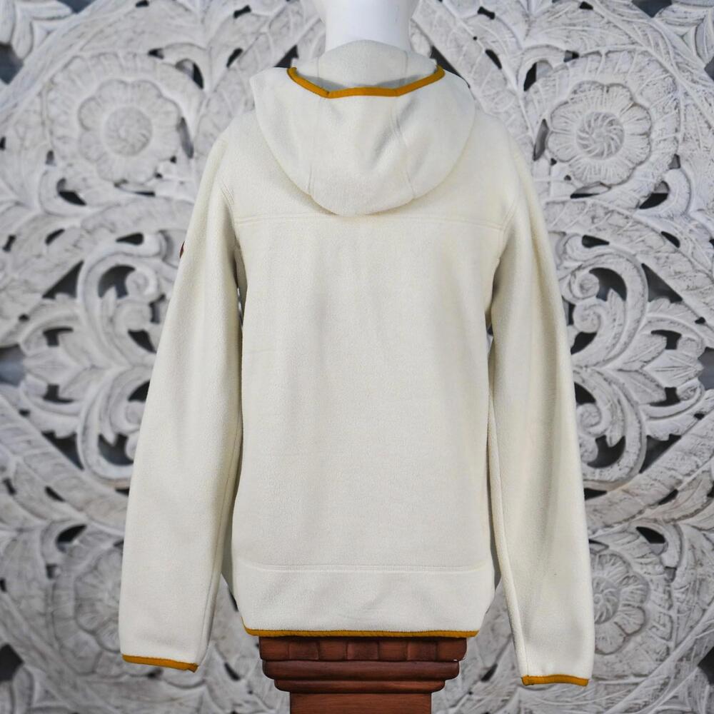 Burton Women’s Fleece Hooded Jacket XS Cream Mustard Zip-Up Cozy Outdoor - Picture 8 of 8